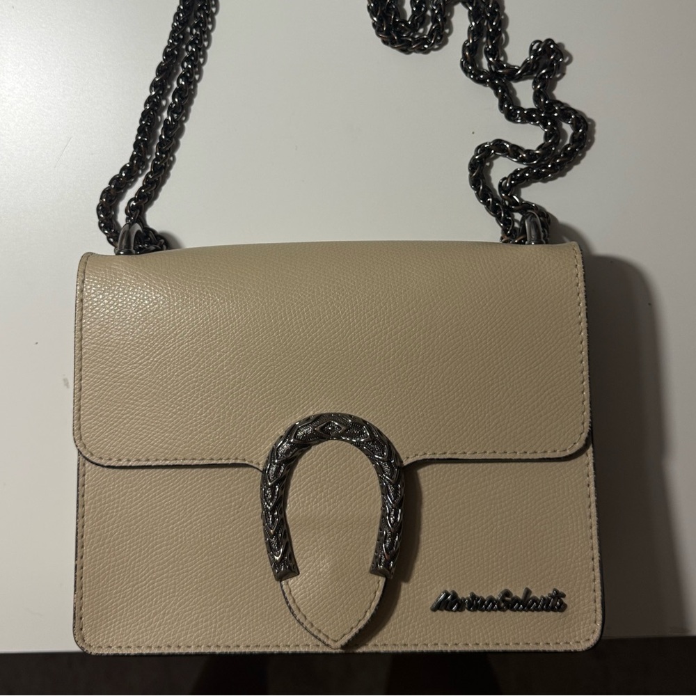 Maria Galanti Faux Caviar Leather Hand Bag Nude